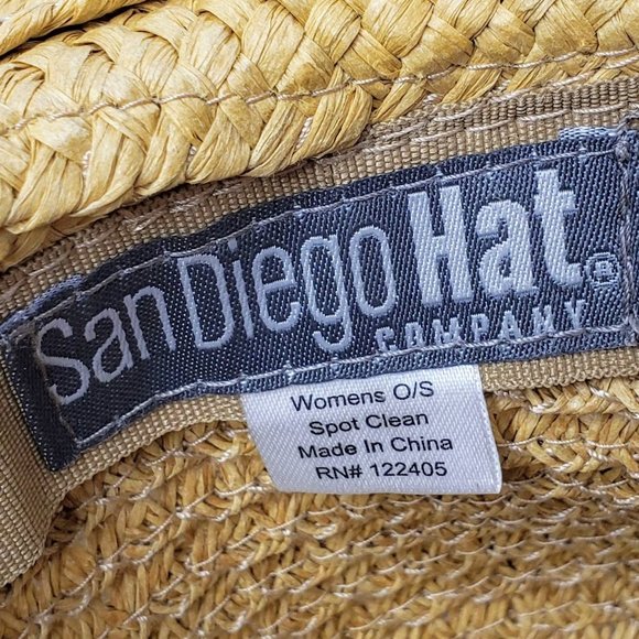 San Diego Hat Company Women’s Embroidered Band Shapeable Brim Straw Sun Hat - Picture 8 of 8